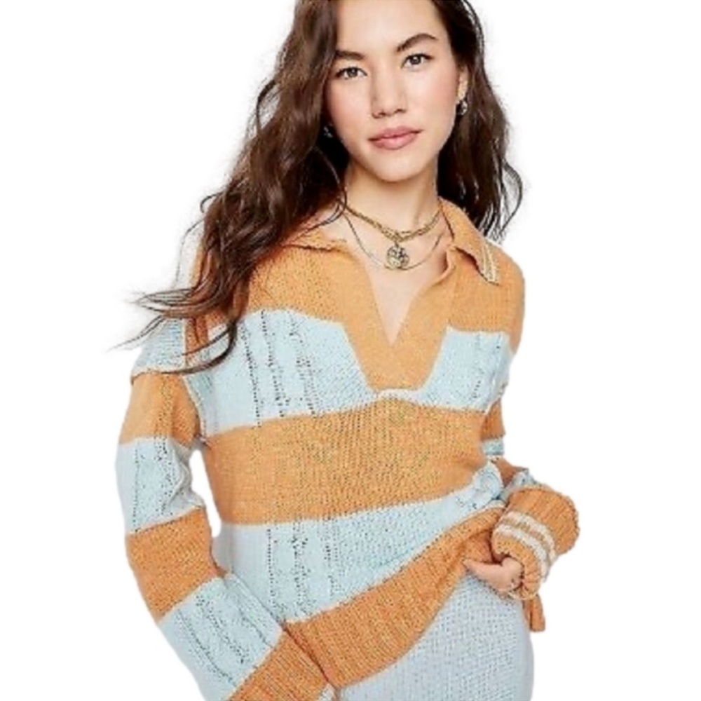 Ascot & Hart striped polo sweater